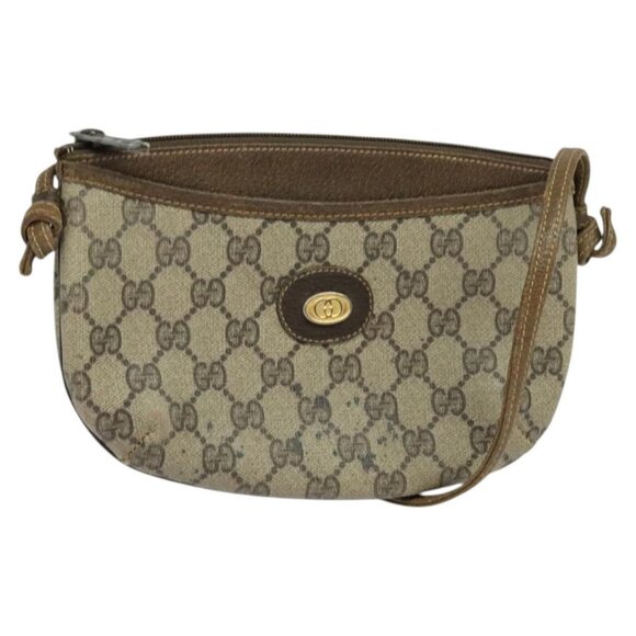 GUCCI GG Supreme Shoulder Bag PVC Leather Beige Gold 73 001 4642 Auth bs24520 - Picture 1 of 16